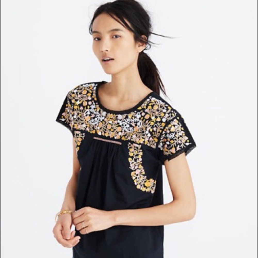 Madewell Embroidered Springtime Top